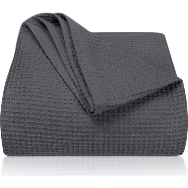 Laynenburg Tagesdecke Waffelpique aus 100% Baumwolle – Baumwolldecke, Kuscheldecke, Wohndecke als Sommerdecke, Bett-Überwurf, Couch-Überwurf, Sofa-Decke