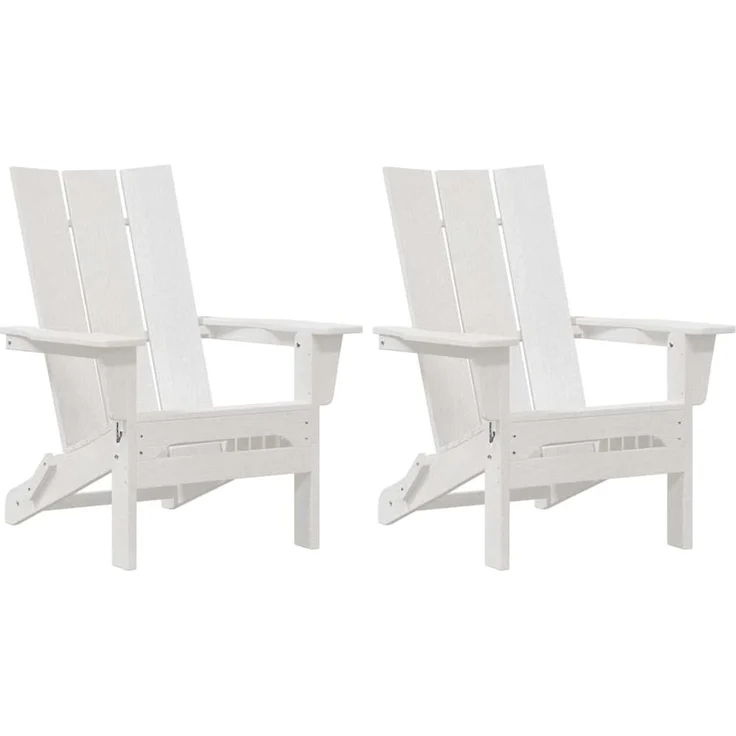 vidaXL Gartenstuhl 2 pcs Weiß 80,5 x 74,5 x 92 cm Polyethylen 3335818 – Bild 1