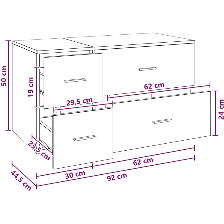 vidaXL Badezimmerschrank-Set 2 stk. Artisan-Eiche 92,5 x 44,5 x 50 cm 3404023 – Bild 8