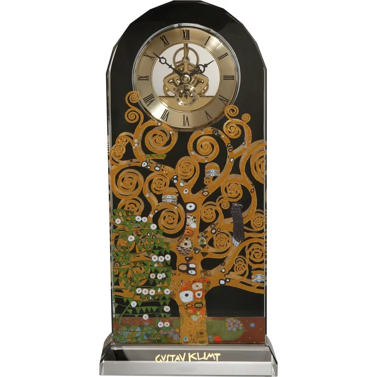 Goebel / Gustav Klimt - Der Lebensbaum,Tischuhr,15,0cm x 6,0cm x 32,0cm / Kristallglas / 15,0cm x 6,0cm x 32,0cm