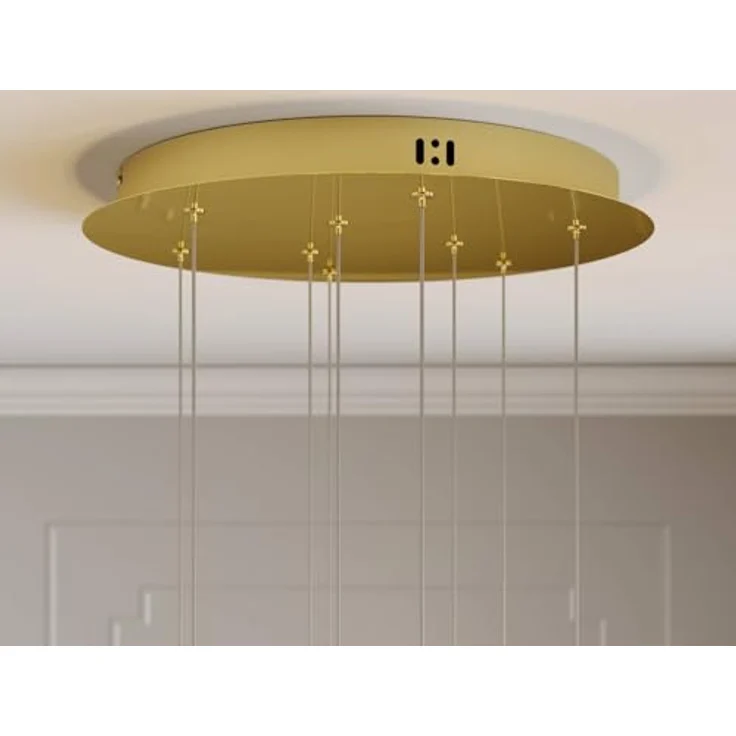 Lucande LED-Hängelampe Hayley, Ø 40 cm, 9-flg., gold, mit Glaskugeln und warmweißem Licht – Bild 5
