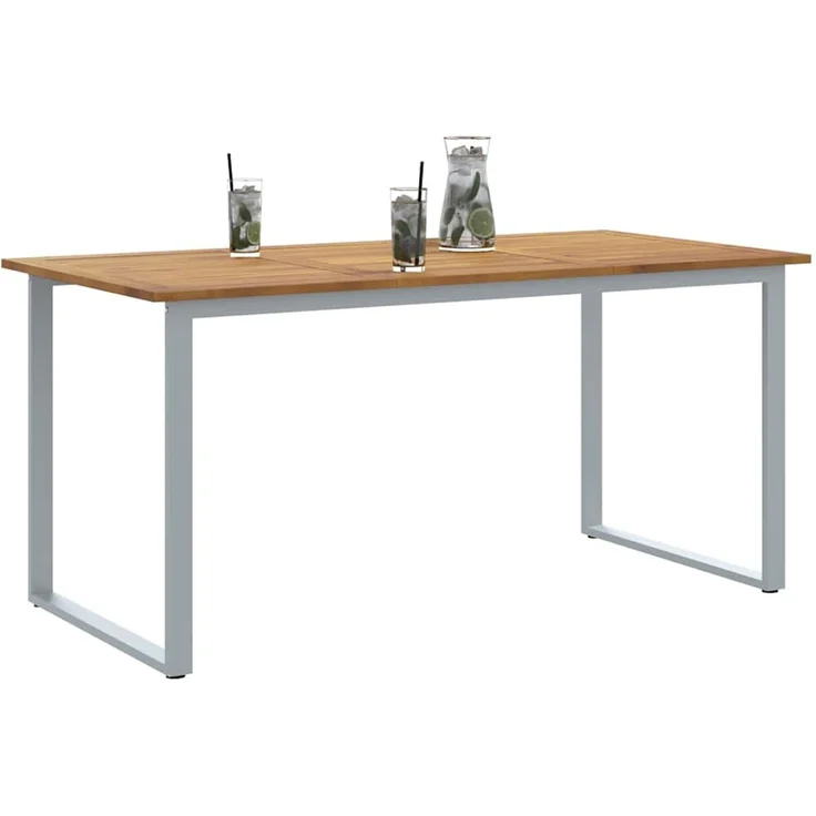 vidaXL Gartentisch Grau 160 x 80 x 75 cm Massivholz Akazie 4010595 – Bild 3