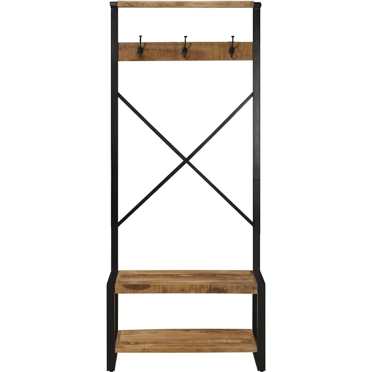 vidaXL Kleiderständer 80x40x190 cm Raues Massivholz Mango 4015961 – Bild 1