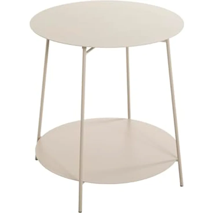 XXXL Beistelltisch, Hellgrau, runder Metalltisch mit 50 cm Durchmesser für das Wohnzimmer
