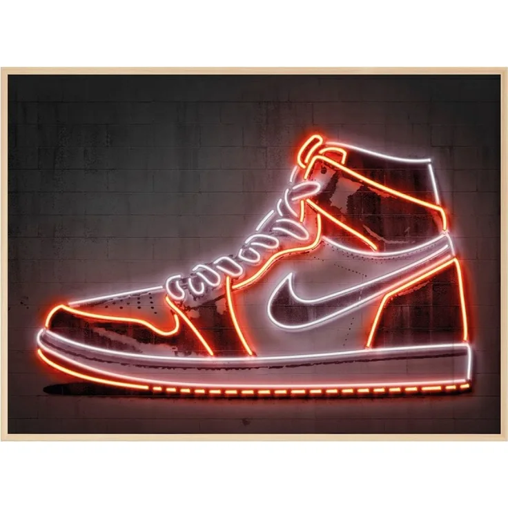 JUSTGOODMOOD Poster Premium ® Nike Sneaker Poster · Neon Effekt · ohne Rahmen
