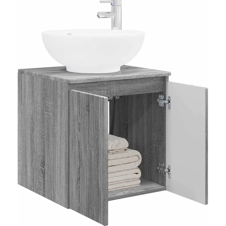 vidaXL Wandmontierter Waschbeckenunterschrank Grau Sonoma 890448 – Bild 3