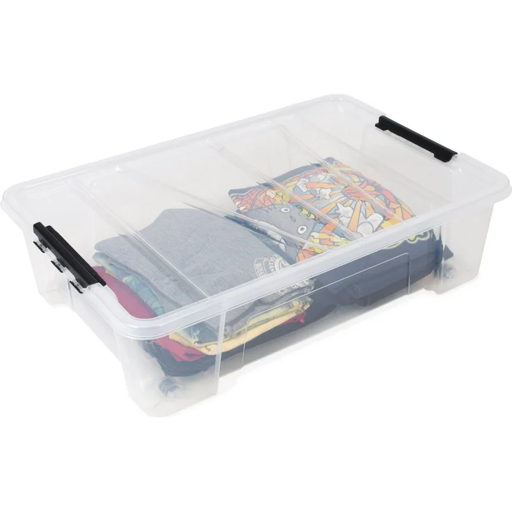 ONDIS24 Aufbewahrungsbox Unterbettbox Jolly Rollbox mit Deckel 25/35L Spielzeugkiste (4 St), transparent, stapel,- und nestbar – Bild 2