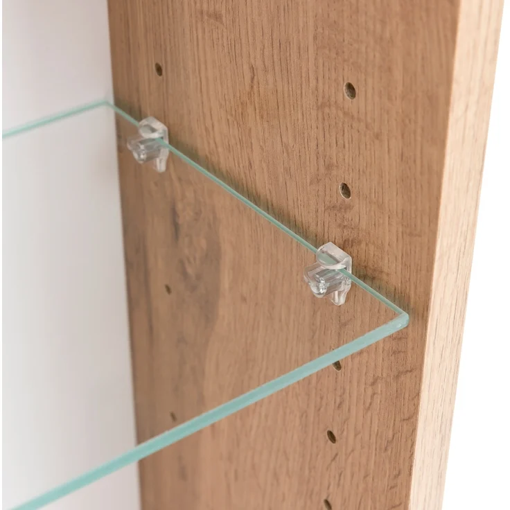 Badezimmer 3D-Spiegelschrank 120 cm breit VIDAGO-03 in Wotan Eiche Nb. mit LED Beleuchtung, B/H/T: ca. 120/64/20 cm – Bild 5