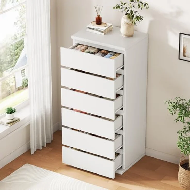 Jocoevol Schmal Kommode mit 6 Schubladen für Schlafzimmer – Bild 8