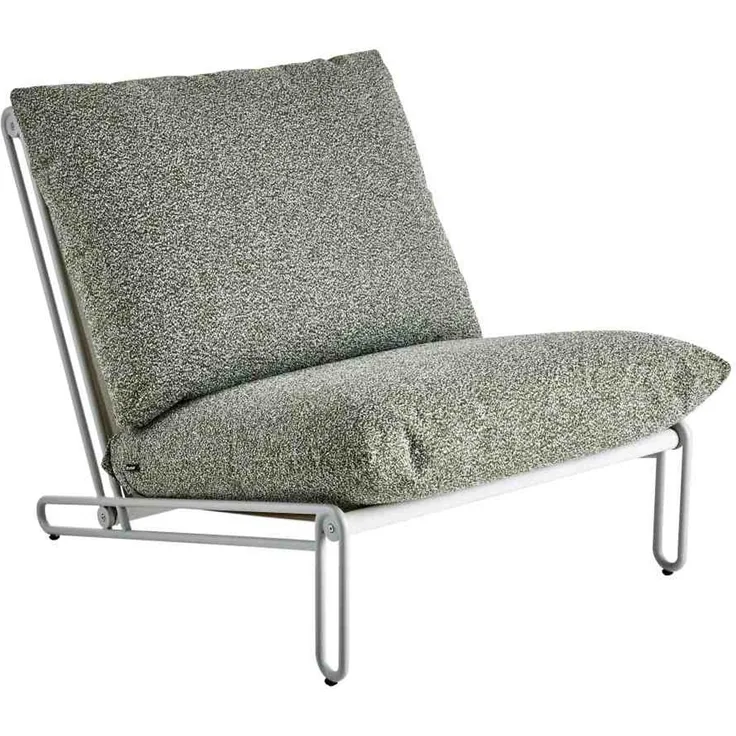 Gartensessel Blixt mit Kissen aus Aluminium und Olefin-Stoff, modern, hellgrau, Outdoor