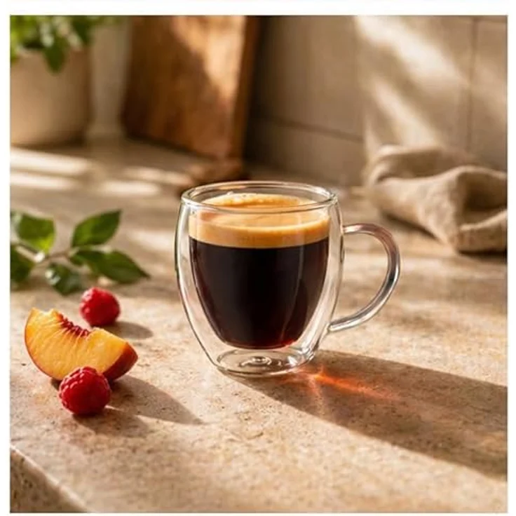 Creano Teeglas Thermoglas Espressoglas hoch, Borosilikatglas, 4 Gläser – Bild 5