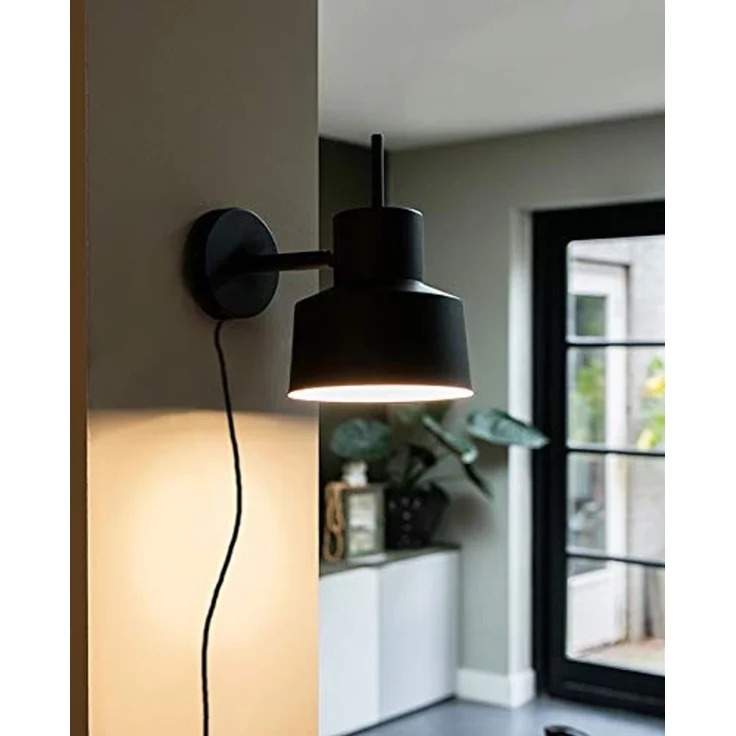 Qazqa Wandleuchte Chappie, ohne Leuchtmittel, E27, Schwarz, Retro, Stahl, 1-flammig – Bild 2