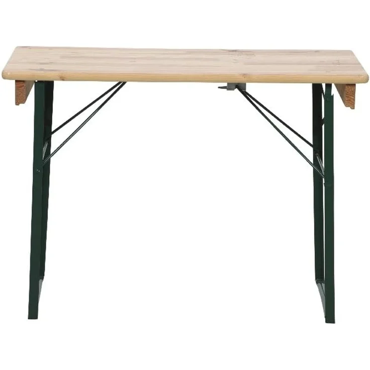 Fun Star Festzeltgarnitur, 3-teilig, klappbar, Holz natur / Stahl grün, 110 x 50 x 79 cm – Bild 10