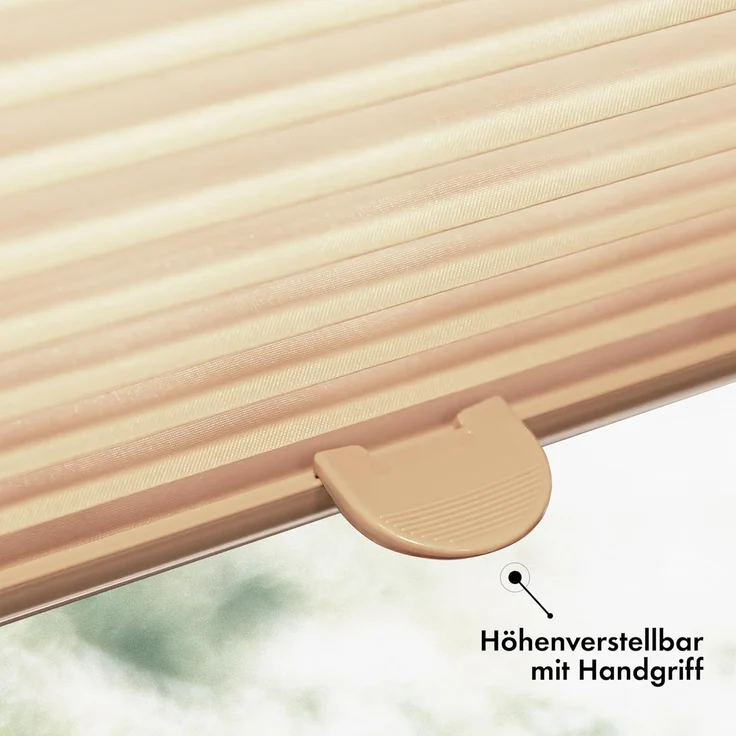 Sonello Plissee Klemmfix ohne Bohren 55x140 cm Beige Faltrollo Plisseerollo Jalousie für Tür & Fenster Blickdicht Sichtschutz Sonnenschutz Fertifplissee Rollo – Bild 4