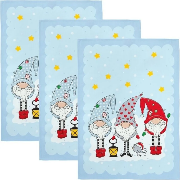 Erwin Müller Geschirrtuch Geschirrtuch 3er-Pack, Baumwolle Motiv – Bild 4