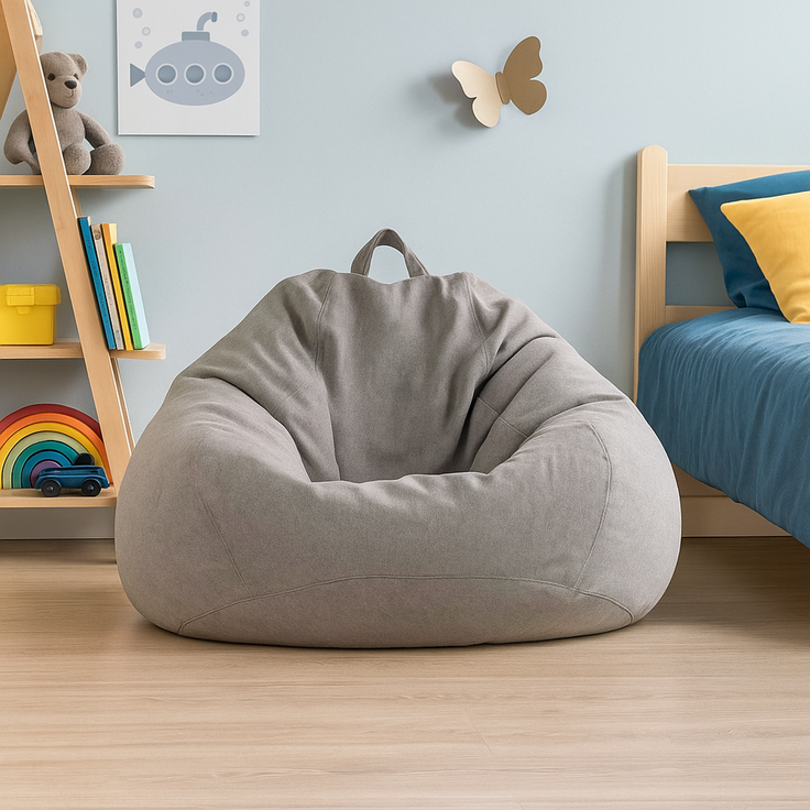 AD.CON Sitzsack mit Füllung, Dunkelgrau, 70 x 80 x 50 120L, Styropor-Regranulat – Bild 5