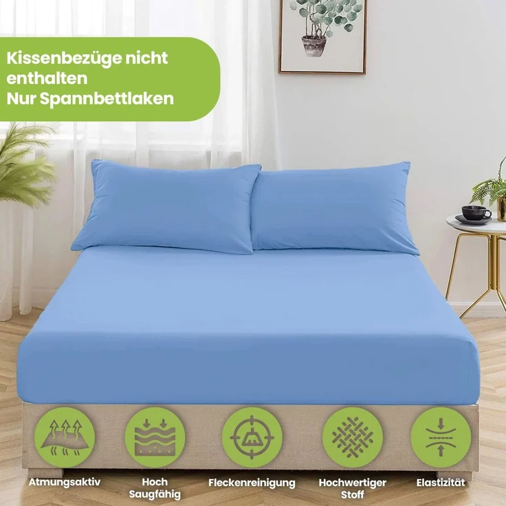 Jersey Spannbettlaken 140-160x200 100% Baumwolle weich bügelfrei komfort Royal – Bild 6