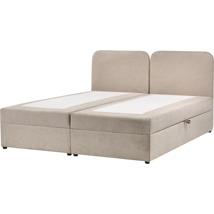 Boxspringbett mit Stauraum Stoff CHANCELLOR 180x200 cm Taupe – Bild 5