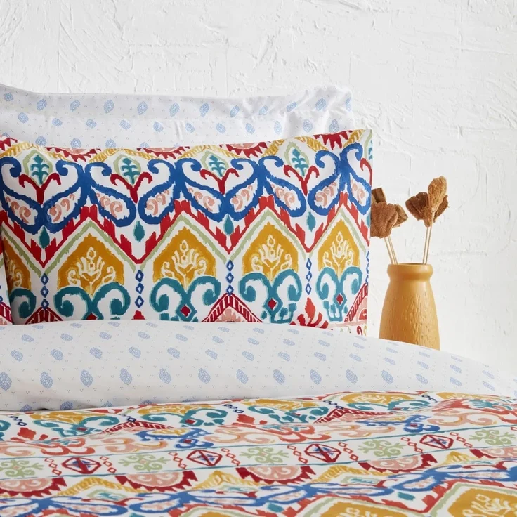 Karaca Bettwäsche Karaca SA Lionel 160x220 cm Baumwolle Bettwäsche Set 3 teilig - Blau – Bild 5
