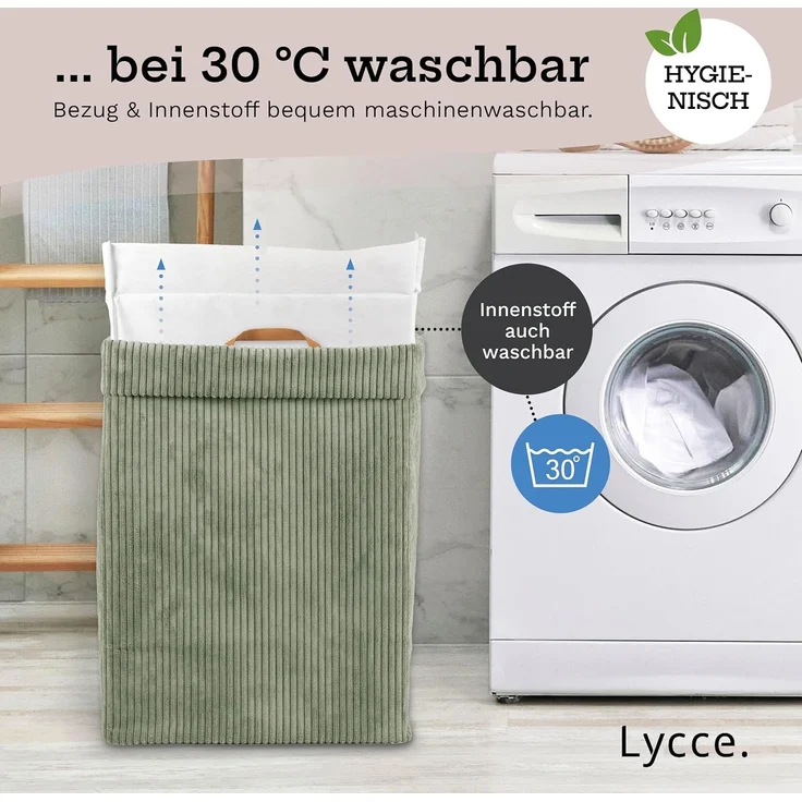 Lycce Wäschekorb Lycce Wäschekorb Cord – faltbar, waschbar & perfekt für Nischen – Bild 7