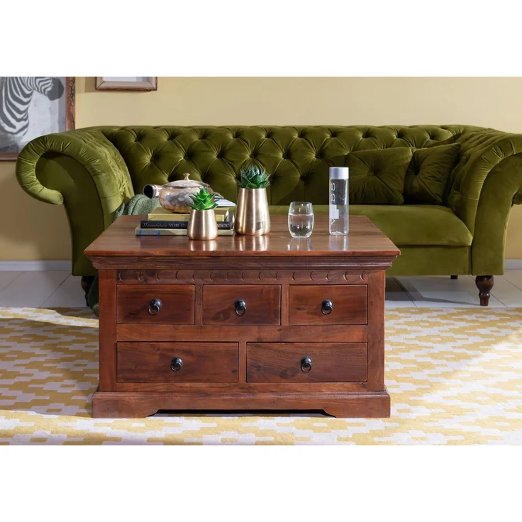 Couchtisch Akazie 90x90x50 nougat lackiert OXFORD #320 – Bild 3