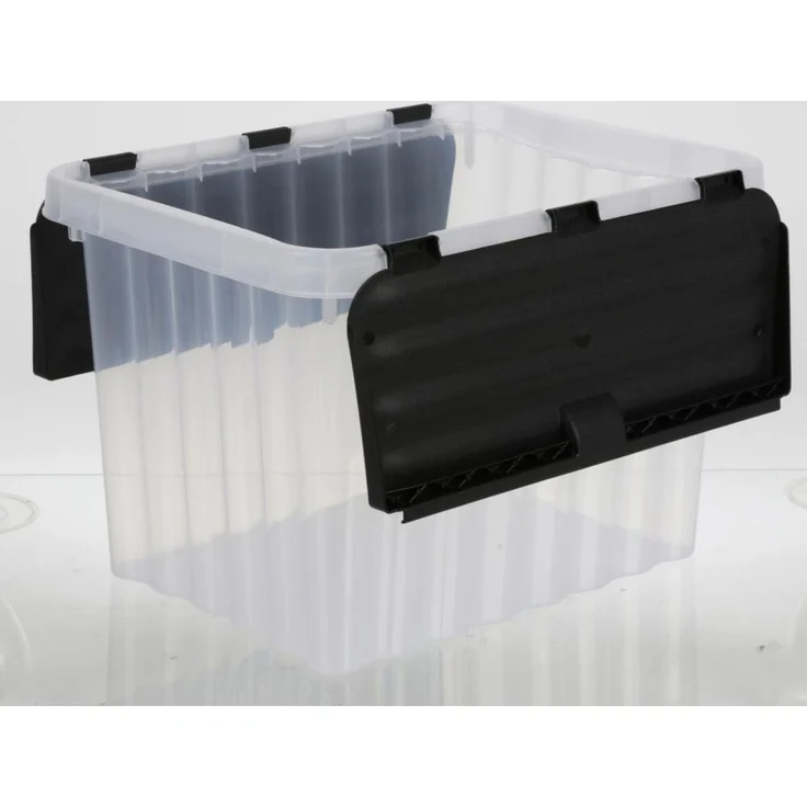 Wellenbox mit Klappdeckel 10L ca. 30×23×20 cm transparent – stabile Kunststoff Aufbewahrungsbox für Haushalt Büro Werkstatt Spielzeug Kleinteile und Ordnungssysteme – Bild 7