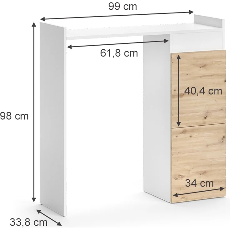 Waschmaschinenschrank Alf Weiß 99 x 98 cm mit 2 Schubladen Vicco – Bild 3