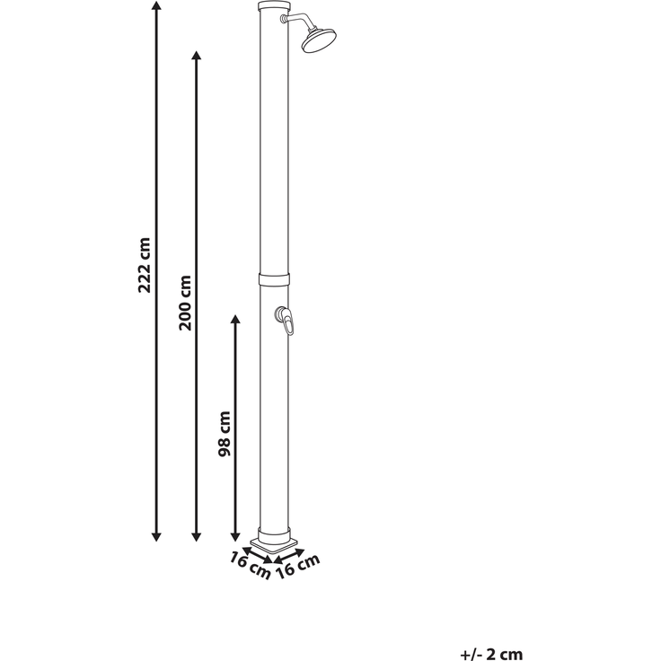 Beliani 'ELQUI' freistehende solarbetriebene Gartendusche, Silber – Bild 2