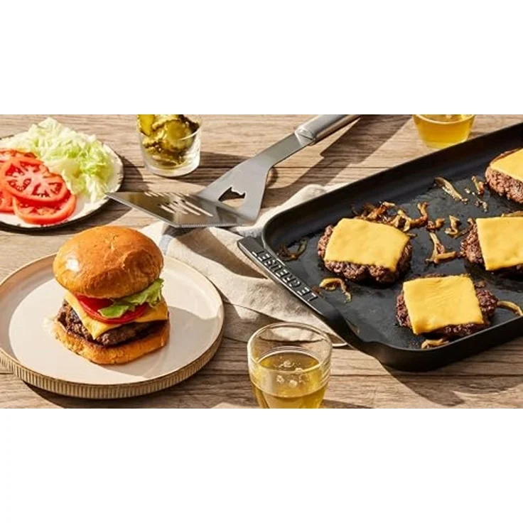 Le Creuset Grillplatte rechteckig BBQ Outdoor aus Gusseisen 40 cm – Bild 5
