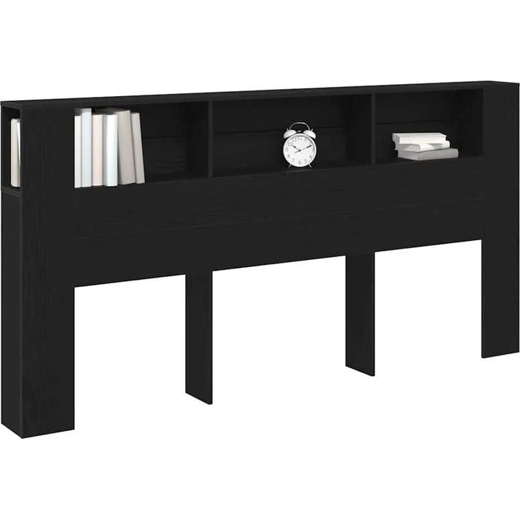 vidaXL Kopfteil Schrank Schwarz Eichen-Optik Holzwerkstoff 102,5 x 200 x 18,5 cm – Bild 3