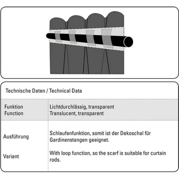 GARDINIA Gardine GRS Schal Zen Silence mit Gardinenband, (1 St), blickdicht, blickdicht, Kunststoff, Stoff aus 50 % recyceltes Polyester – Bild 4