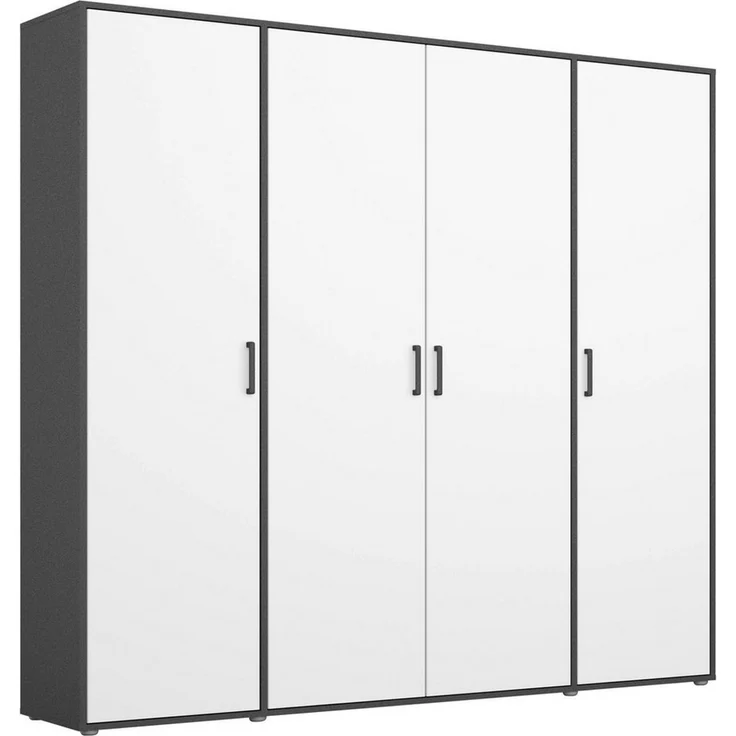 Rauch Möbel 'Voyager' Kleiderschrank, Holz, Weiß | Grau Metallic, Zubehör Premium, Breite 187 cm | ohne Schubladen – Bild 1