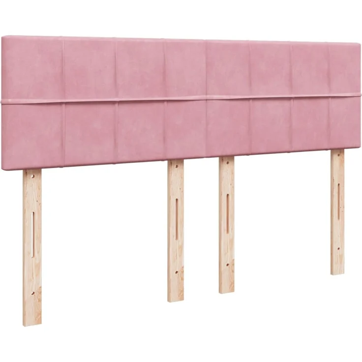 vidaXL Boxspringbett mit Matratze Rosa 140x190 cm Samt 3286311 – Bild 8