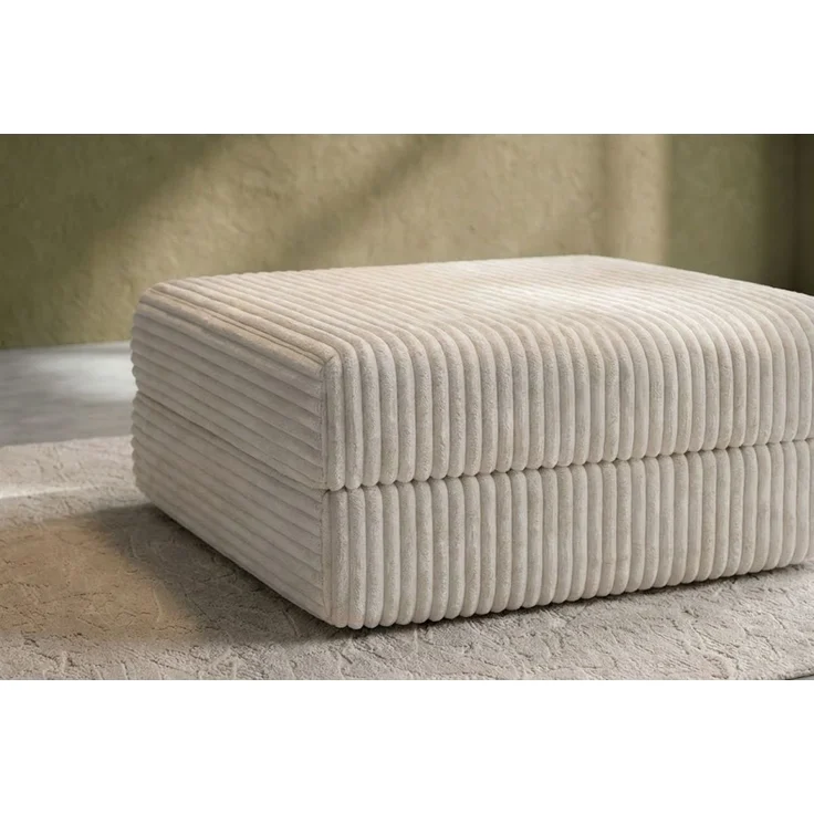 XL weißer Cordpouf – Bild 2