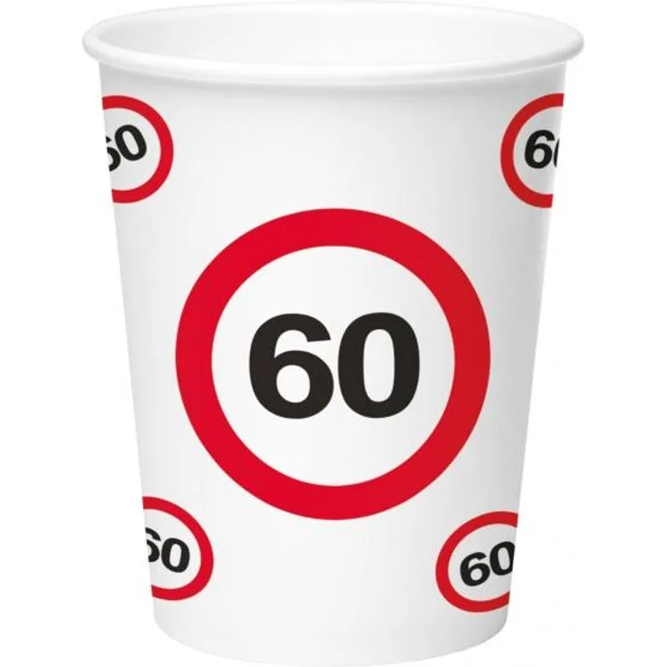 becher Set Verkehrszeichen 60 Jahre 350 ml Karton 8 Stück