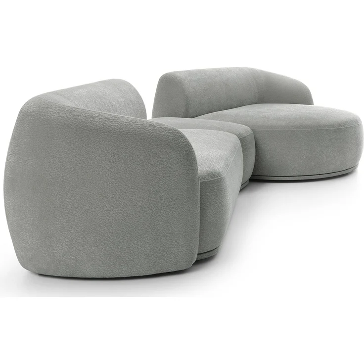 Selsey 'Bommo' Ecksofa rechts mit Hocker L-Form, Chenille Grau, 357 cm – Bild 6
