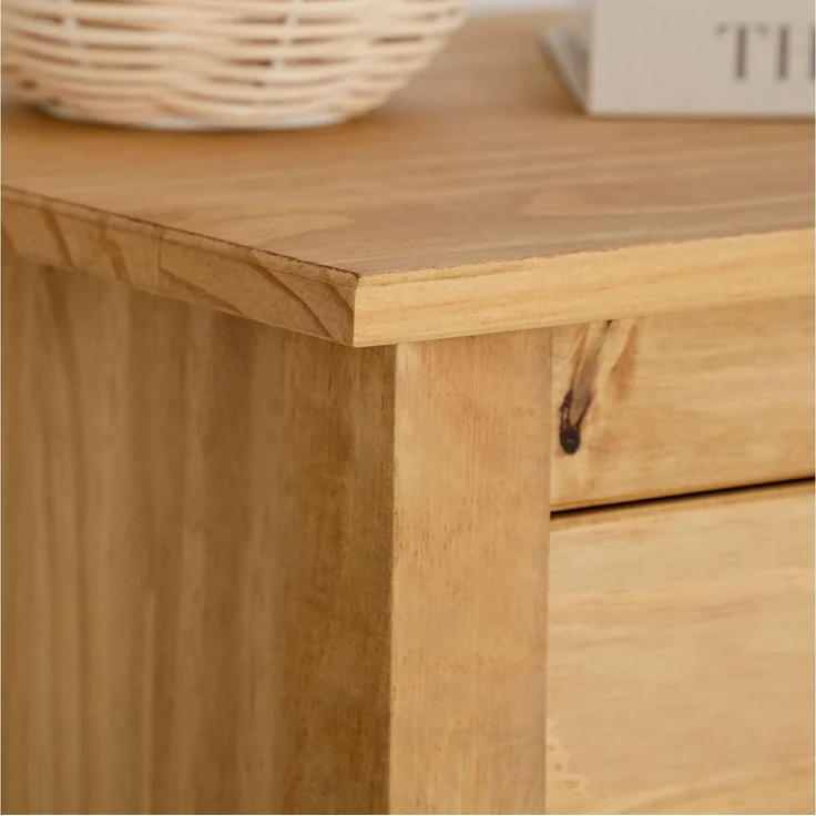 IDIMEX Nachtkommode TILLY, Nachtschrank mit Ablage und Schublade mit Muschelgriff gebeizt – Bild 2