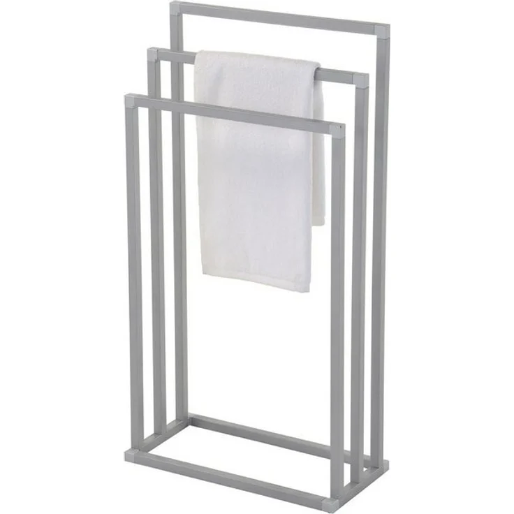 IDIMEX Handtuchständer KUNO, Handtuchhalter ohne Bohren, freistehend mit 3 Stangen aus Metall grau – Bild 3