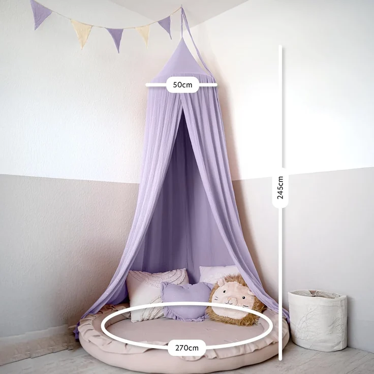 lilimaus Betthimmel Hochwertiger Baldachin Betthimmel Kinderzimmer, Gold Applikation, Stilvoller Baldachin für Baby- und Kinderzimmer – Bild 5