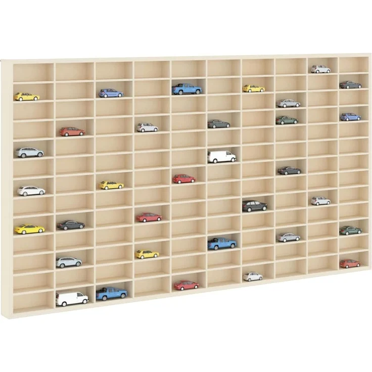 vidaXL Wanddisplay-Case mit Regal Beige 98 x 4,5 x 55 cm Holzwerkstoff 42015608 – Bild 3