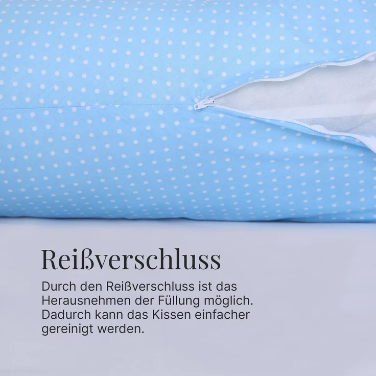 Schwangerschaftskissen - Seitenschläferkissen Blau ( Punkte ) – Bild 6