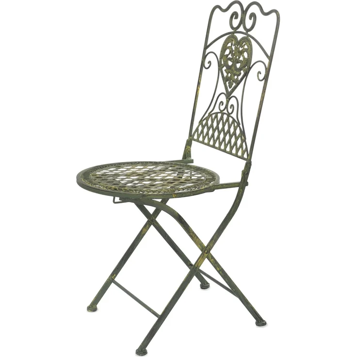Moritz Bistro Set Tisch oval + 2 Stühle grün antik aus Gusseisen Gartendeko Set Bistrotisch Bistrostühle 3-teilig Sitzgruppe Balkonmöbel – Bild 8