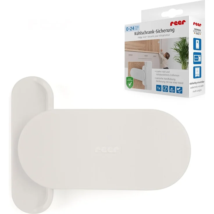 reer Elektrogeräte-Sicherung, Kinder-Sicherung für Kühlschrank, Mikrowelle, Schiebetüren vom schwäbischen Kindersicherheits-Experten – Bild 1