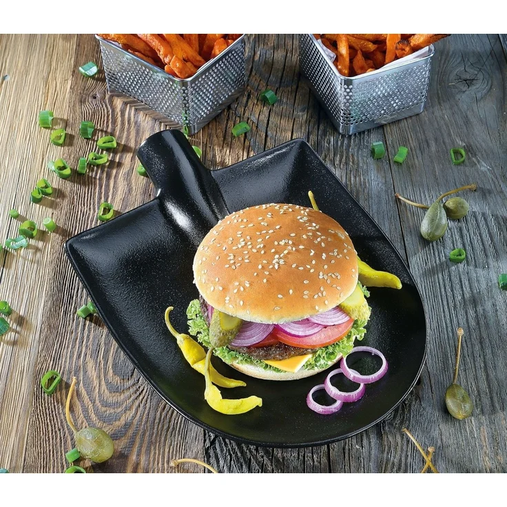 ZASSENHAUS Steak-/Servierteller Worker rund 30x22cm – Bild 1