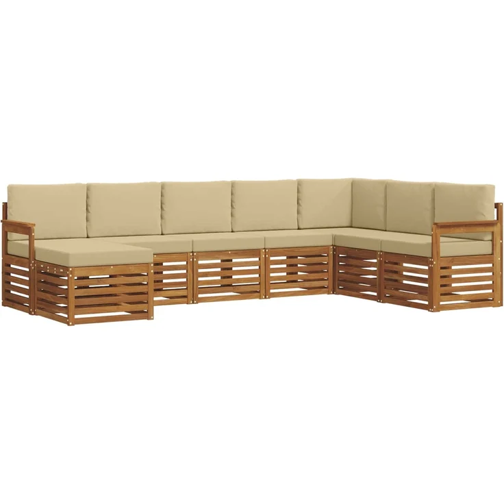 vidaXL Outdoor-Sofagarnitur 8 stk. 8-Sitzer Natur und Beige 3375278 – Bild 2