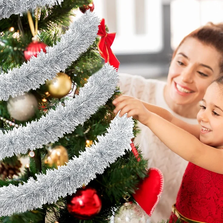 4 m Weihnachtsdekoration, Baumform, hängend, Rot, Innen & Außen. – Bild 3