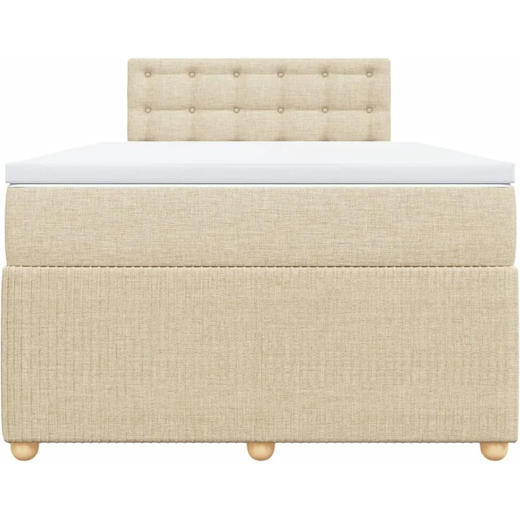 vidaXL Boxspringbett mit Matratze Creme 120x200 cm Stoff 3289742 – Bild 6