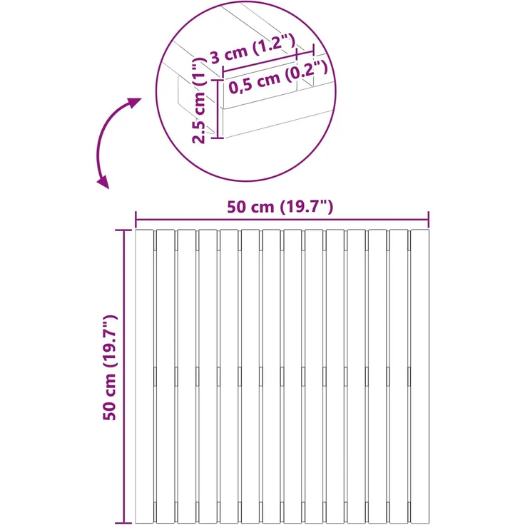 vidaXL Badematte Uni Braun 50 x 50 cm Holz 42025255 – Bild 9