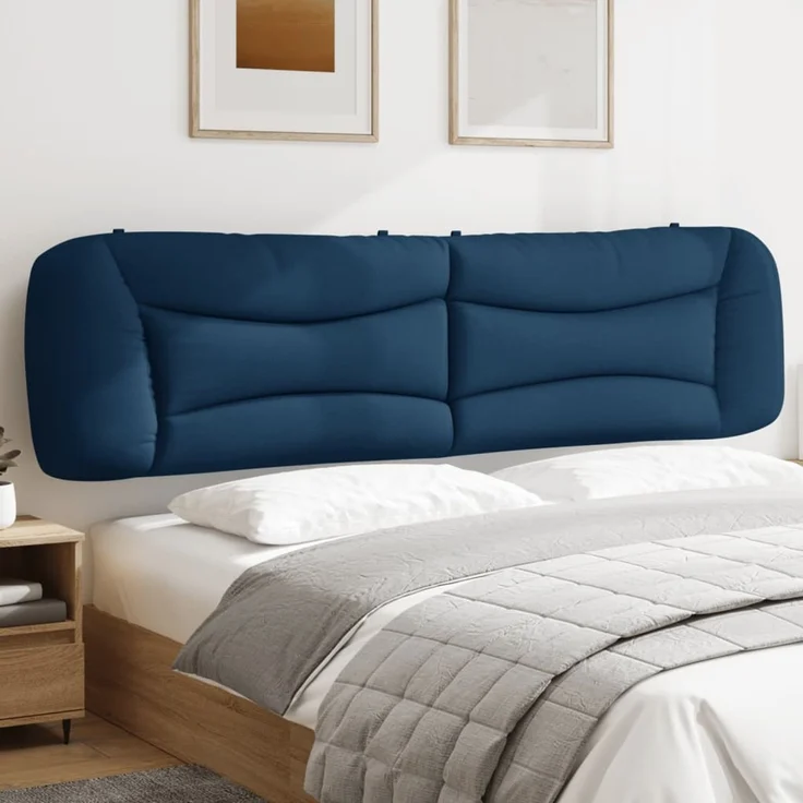 vidaXL Kopfteil-Kissen Blau 200 cm Stoff 374622 – Bild 1