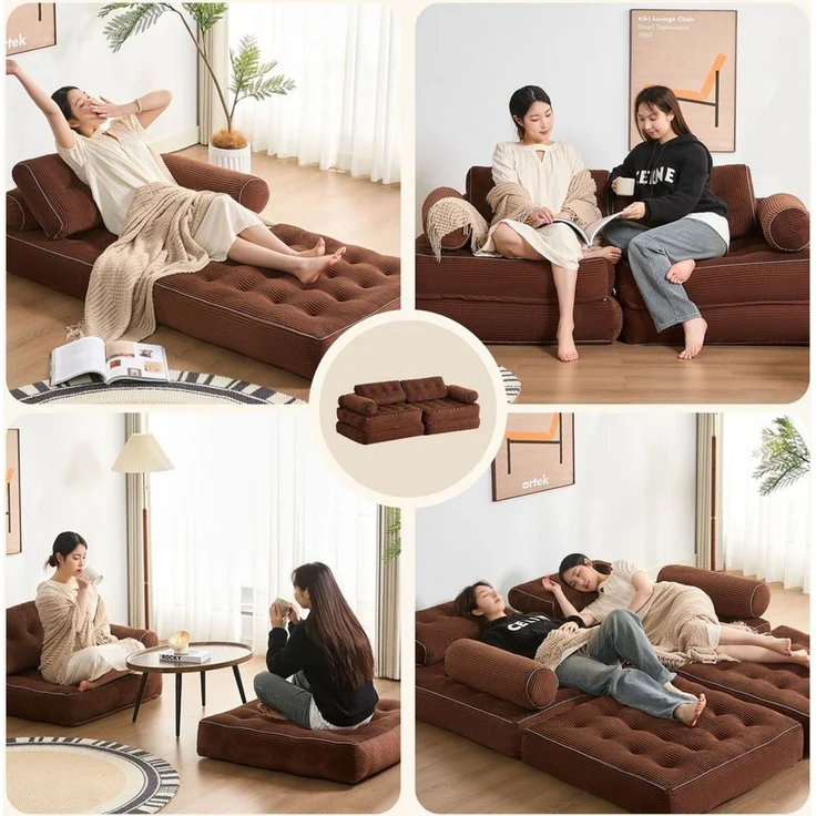 LITBIRD Schlafsofa faltbar, 4-in-1 Multifunktionssofa, Sitzsack-Sofa, Relaxsessel, 1 Teile, Spielsofa & Gästebett für kleine Räume – Bild 3